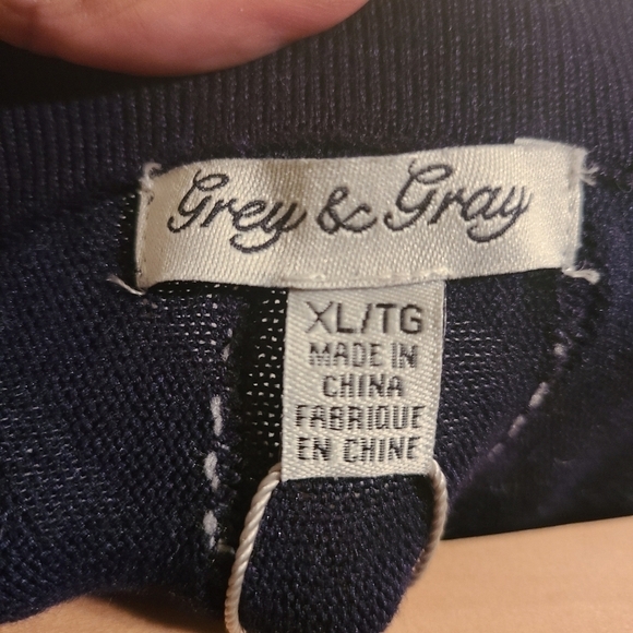 Grey & Gray | Blue Knit A-Line Skirt w/ Polka Dots (Size XL) - Picture 2 of 13